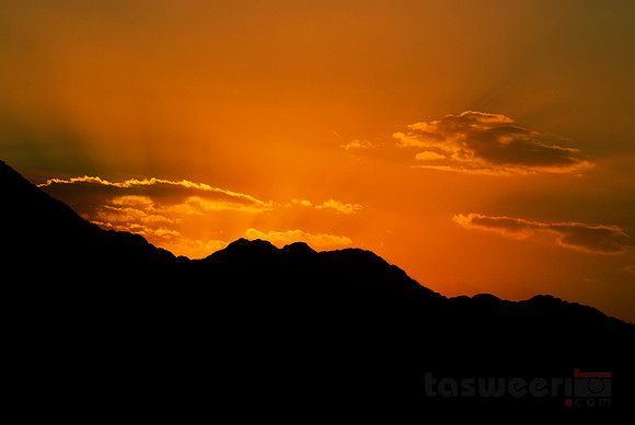 Sunset over Al Hajar Mountains